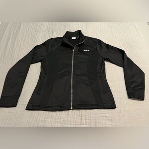 Fila Women's Black Sport Track Active Workout Zip-up Jacket Size L